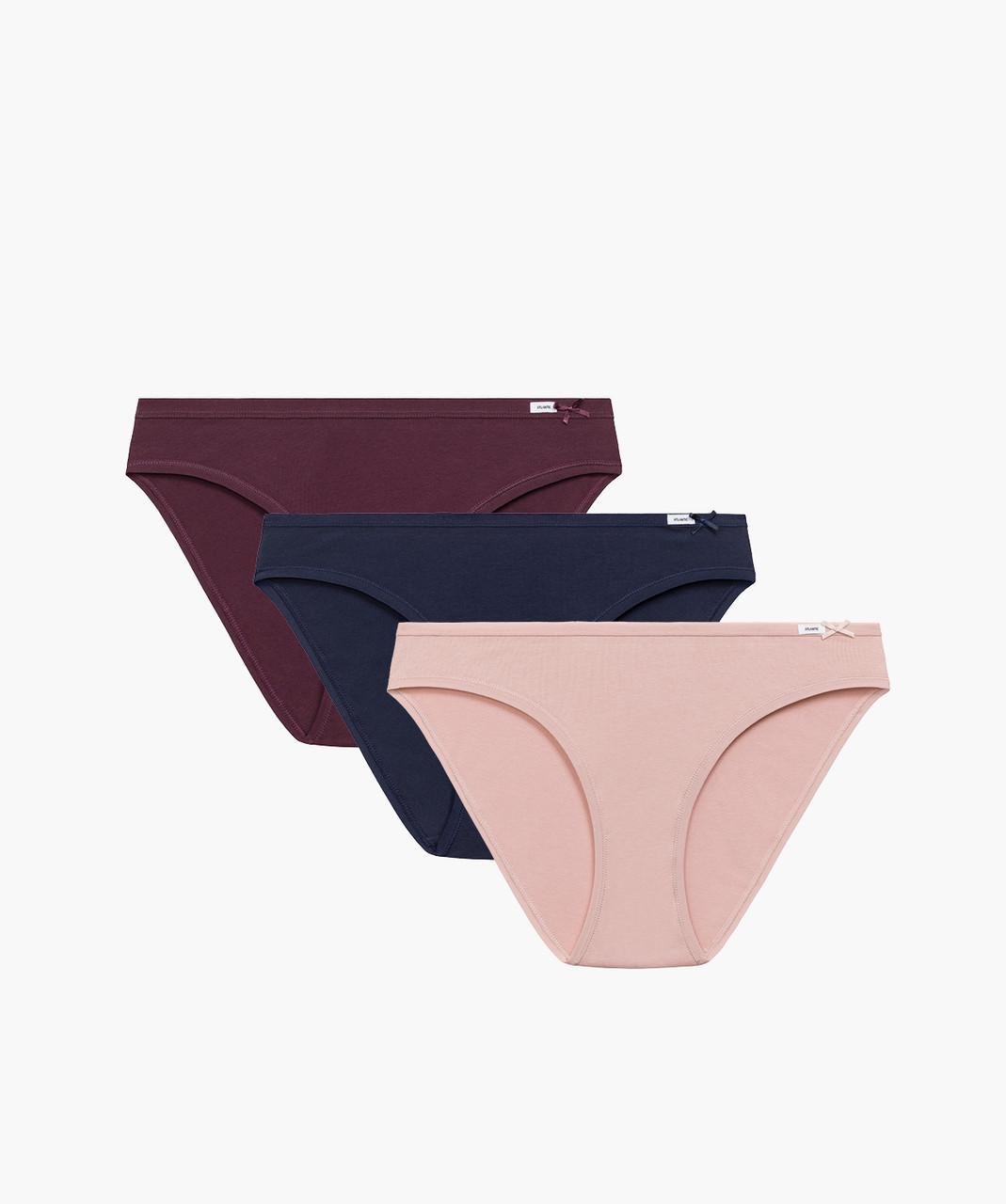 Набір трусів-бікіні жіночих Atlantic 3CLP-001 з низькою посадкою XL Рожевий/Винний/Синій (2836701551)