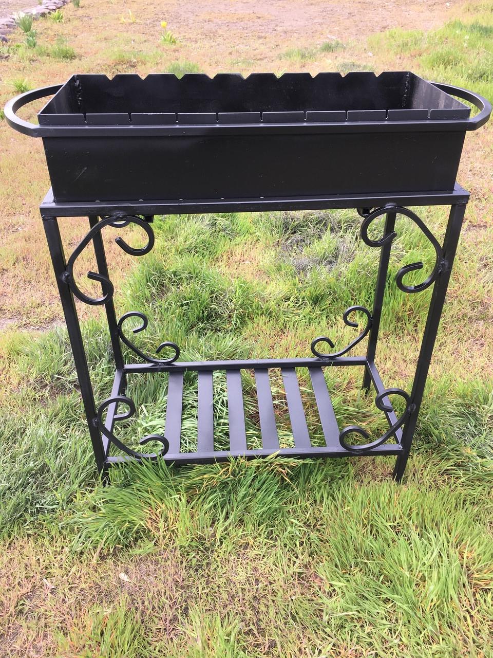 Мангал на 9 шампурів з дровницею  4 мм