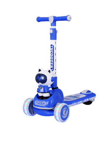 Самокат трехколесный с подсветкой и музыкой/регулируемый руль до 70 кг (Ak-FD-18/3)