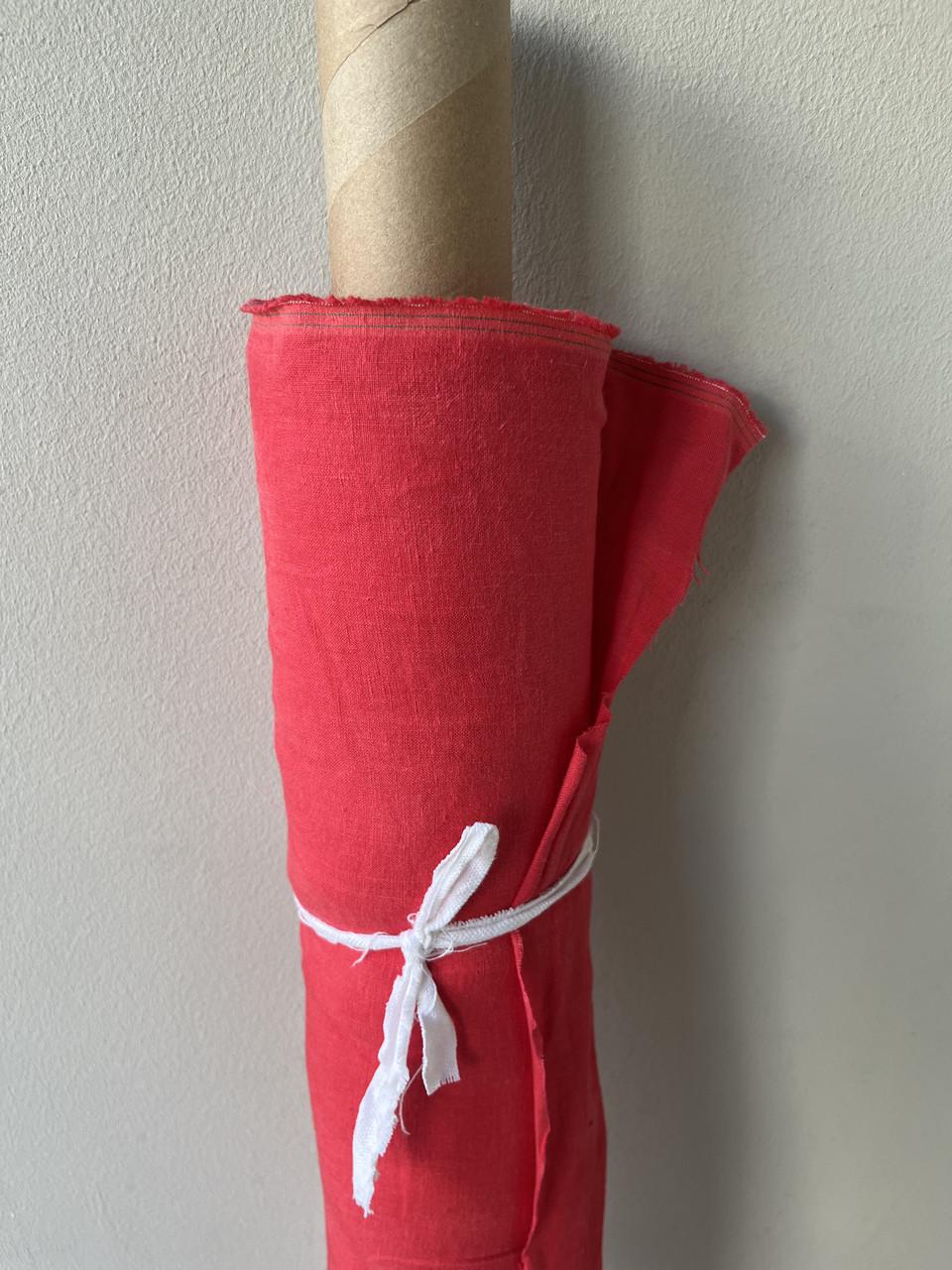 Ткань LINEN PLUS 100% лен 143 см Красный