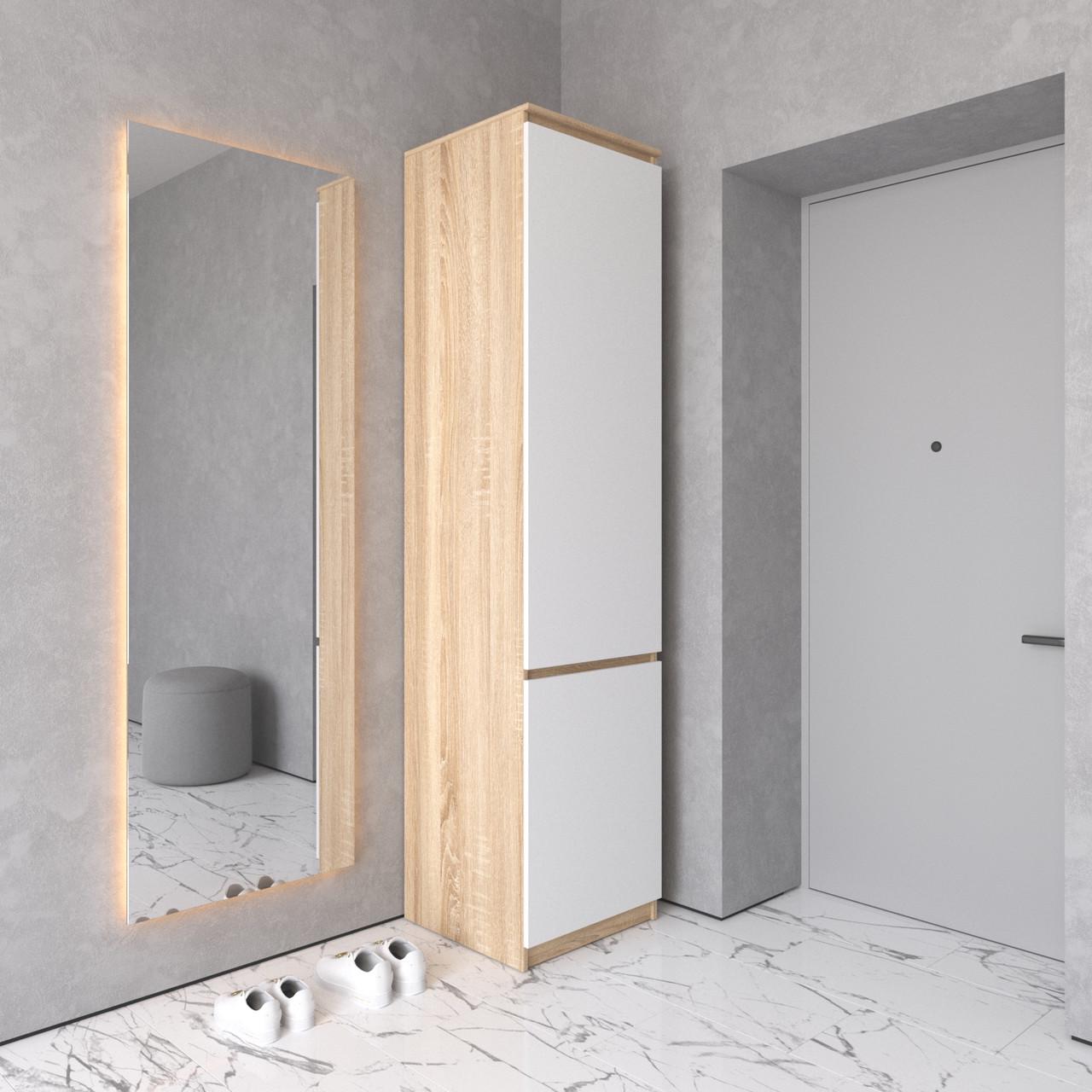 Шафа-пенал Вайс R-21 502х500х2110 мм Дуб Сонома/Білий фасад (30771144)