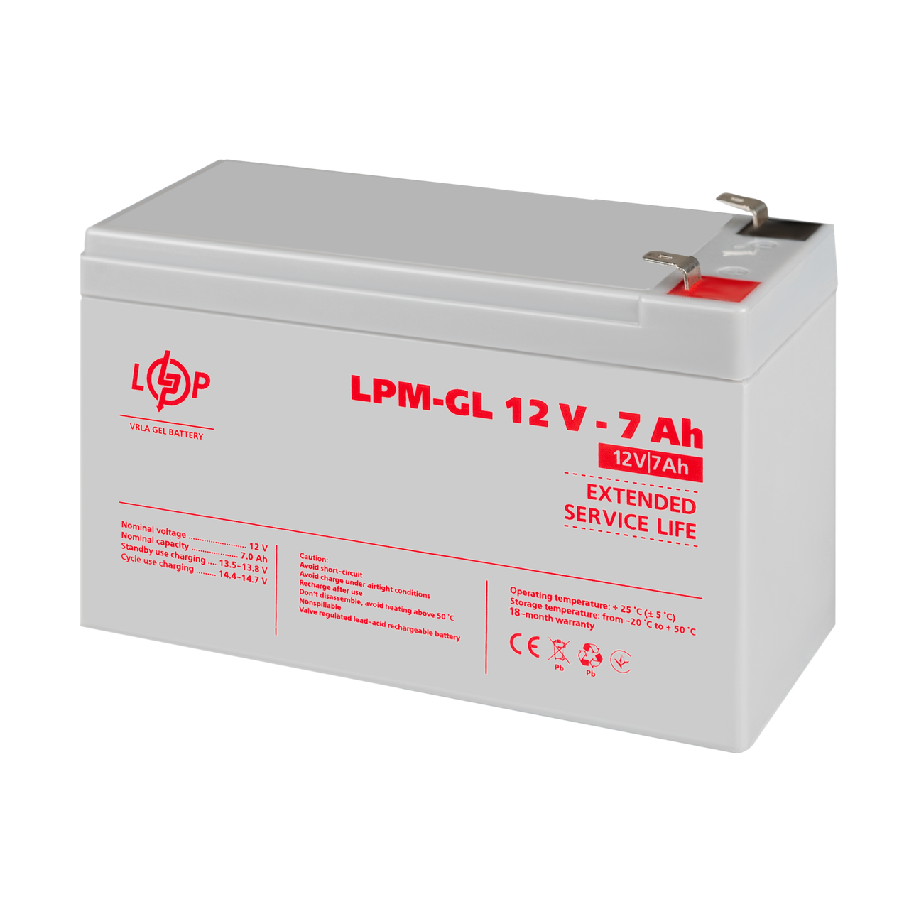 Аккумулятор гелевый LPM-GL 12V-7 Ah - фото 3 Аккумулятор гелевый LPM-GL 12V-7 Ah - фото 3