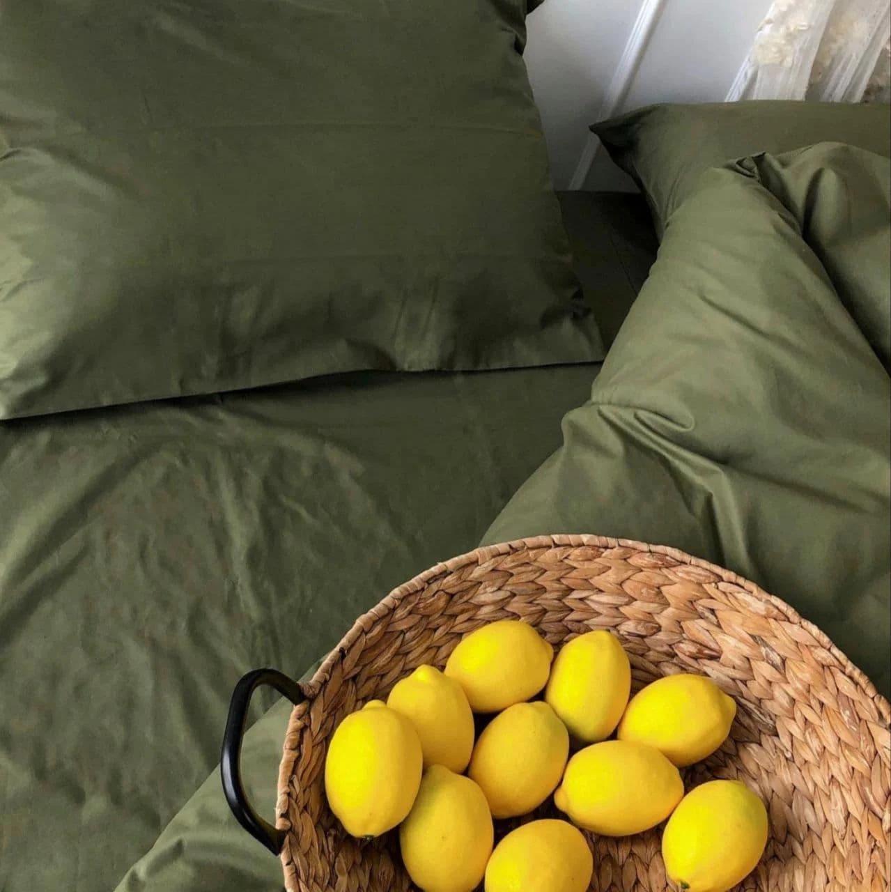 Комплект постельного белья полуторный поплин Lux Хаки (1610520085) - фото 3