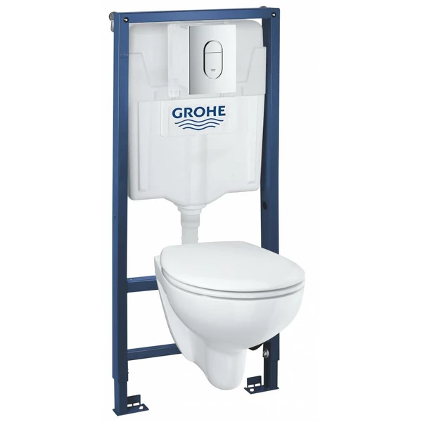 Комплект Grohe 39418000 Solido 5в1 унитаз подвесной безобедочный с крышкой Soft close и инсталляцией Rapid SL (34857379)