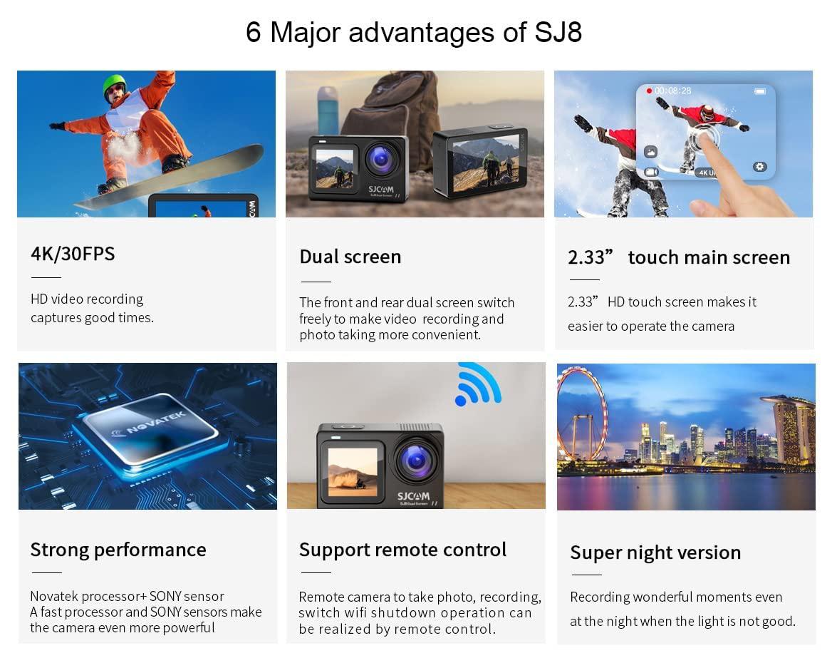 Екшн-камера SJCAM SJ8 Dual Screen 3840x2160 4K 1200 mAh Black (6972476162183) - фото 7 Екшн-камера SJCAM SJ8 Dual Screen 3840x2160 4K 1200 mAh Black (6972476162183) - фото 7