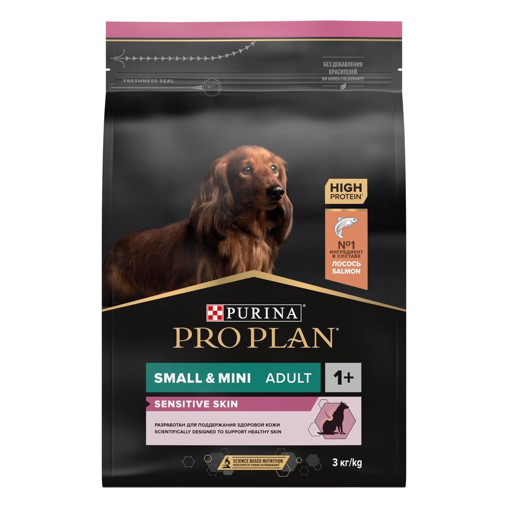 Сухой корм Purina Pro Adult Small & Mini Sensitive Skin для собак мелких пород с лососем и рисом 7 кг (23558621)