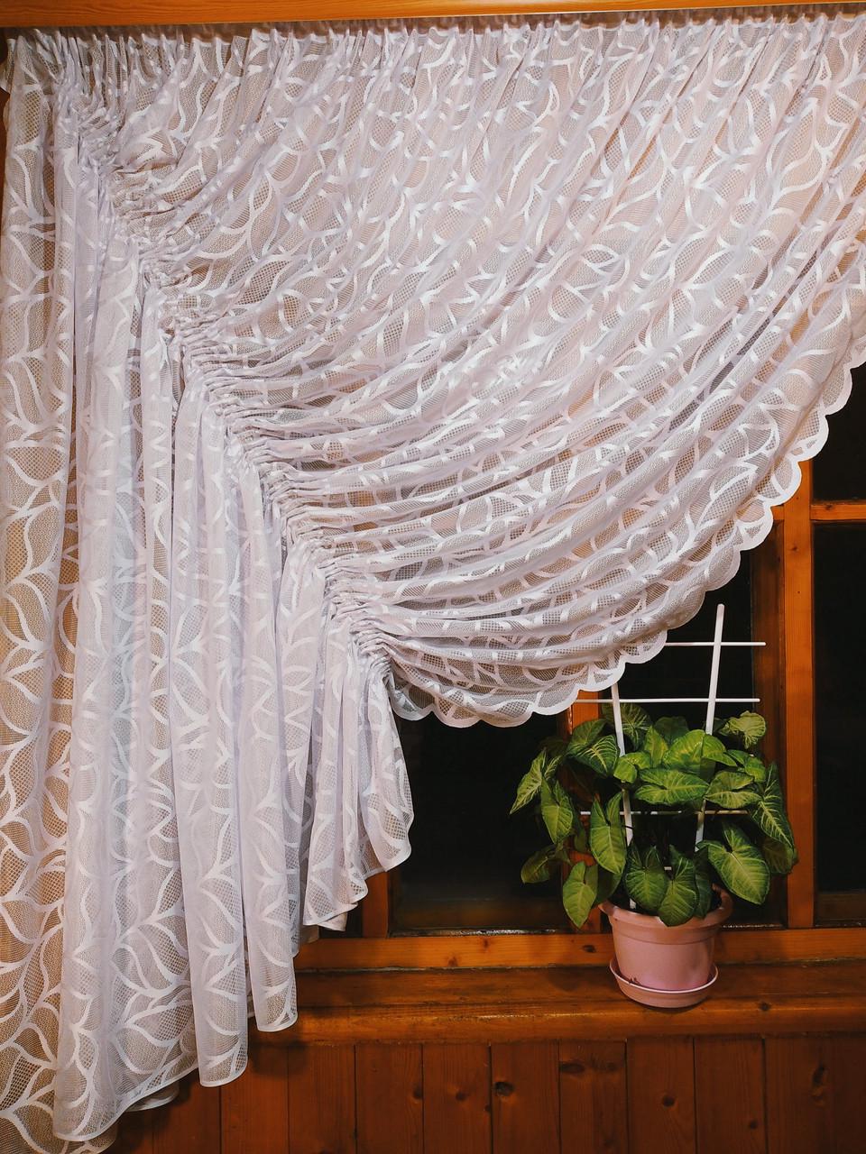 Занавеска кухонная Камелия левая Белый - фото 2 Занавеска кухонная Камелия левая Белый - фото 2