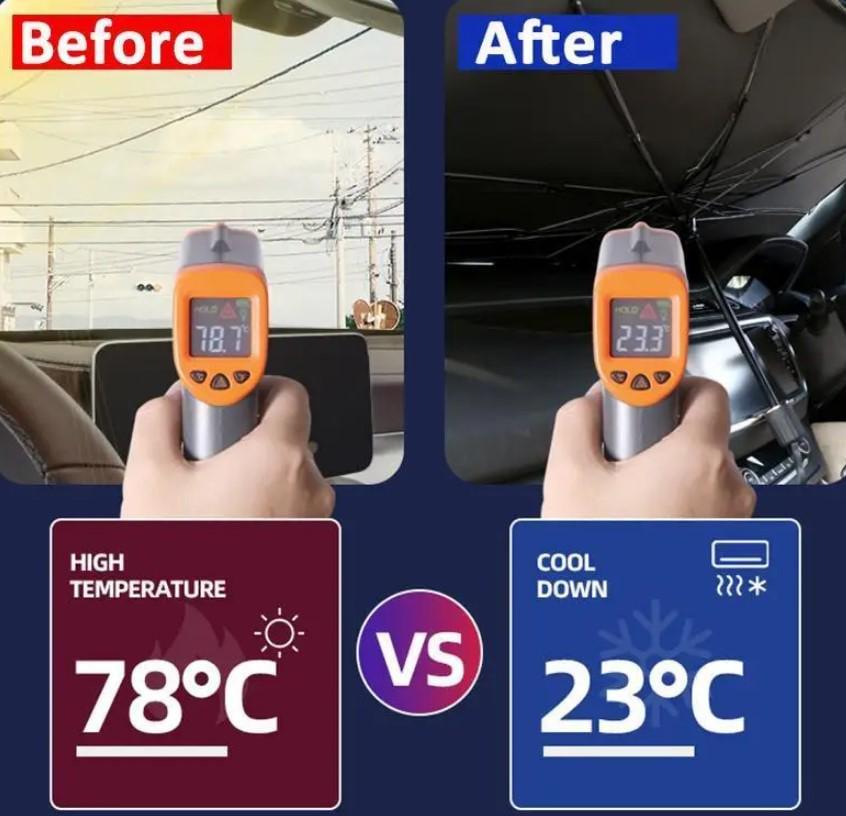 Складна парасолька на лобове скло авто Umbrella для захисту від сонця 135x75 см (2104618585) - фото 12 Складна парасолька на лобове скло авто Umbrella для захисту від сонця 135x75 см (2104618585) - фото 12