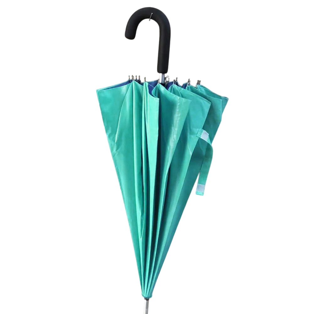 Зонт трость полуавтомат с чехлом 16 спиц 112 см Бирюзовый (MR7483)