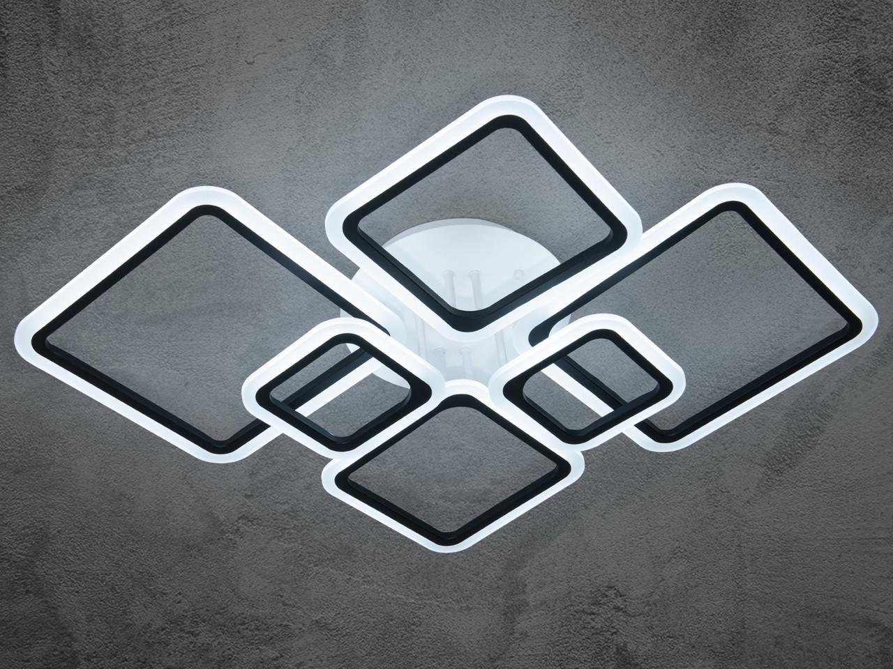 Люстра LED в гостиную с пультом A8160-6BKDIM-LS 110 W на 15 м2 Черный (2432345941) - фото 2 Люстра LED в гостиную с пультом A8160-6BKDIM-LS 110 W на 15 м2 Черный (2432345941) - фото 2