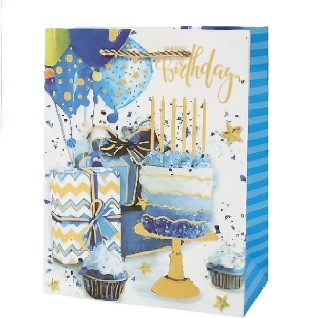 Подарочный пакет Stenson R33232-S Happy birthday 18х23х10 см