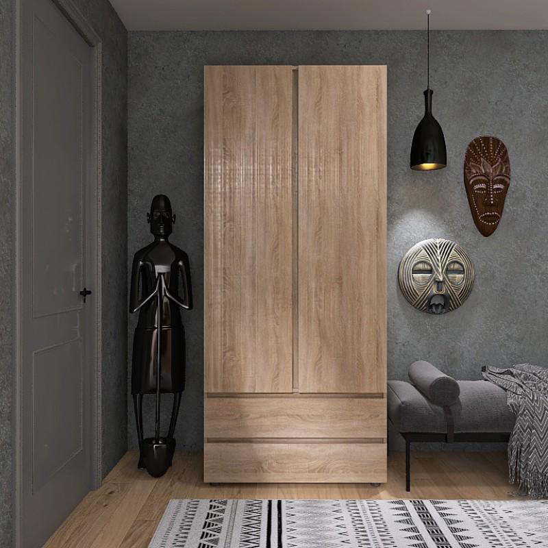 Шкаф Эверест ШЛ-2 Лайт ламинированный ДСП 2080х520х2080 мм Дуб сонома (45912)