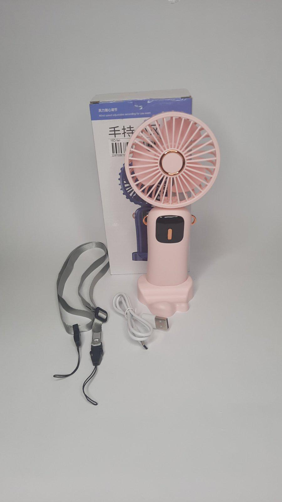 Вентилятор ручной от USB и аккумулятора Fan Розовый (Y6) - фото 5