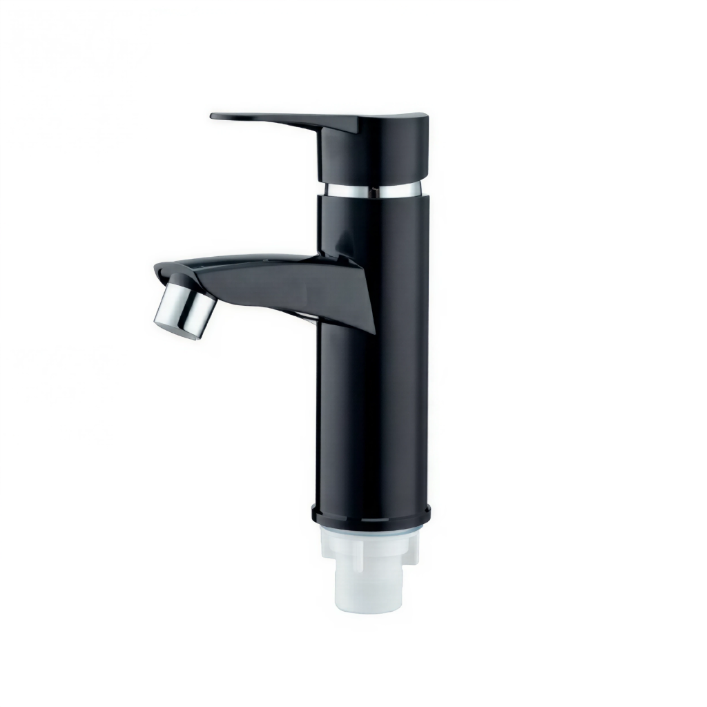 Смеситель для умывальника PLAMIX Sergio-001с подводкой Black (PM0643)