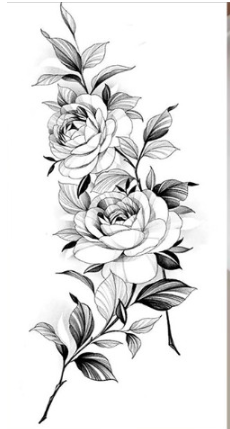 Тату тимчасове водостійке 3D велике Красиві квіти BK-034 18х7,5 см (4419430)