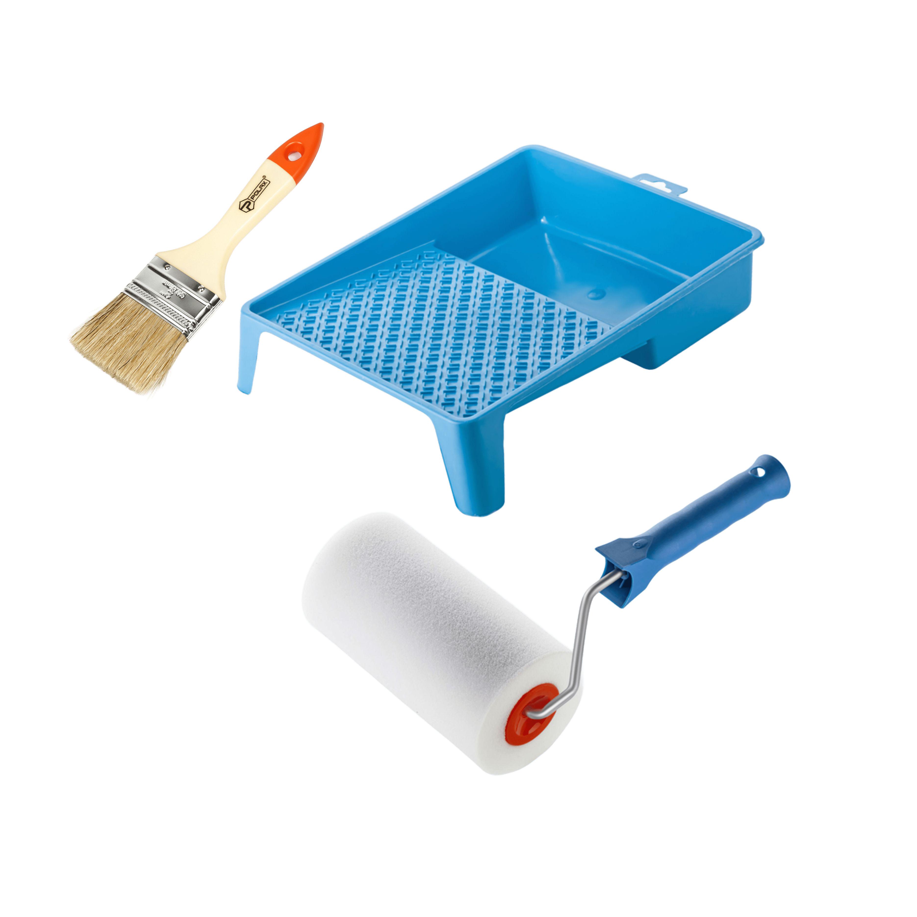 Валик Стандарт поролоновый 150х80 мм с ручкой ванночка и кисточка (770-281)