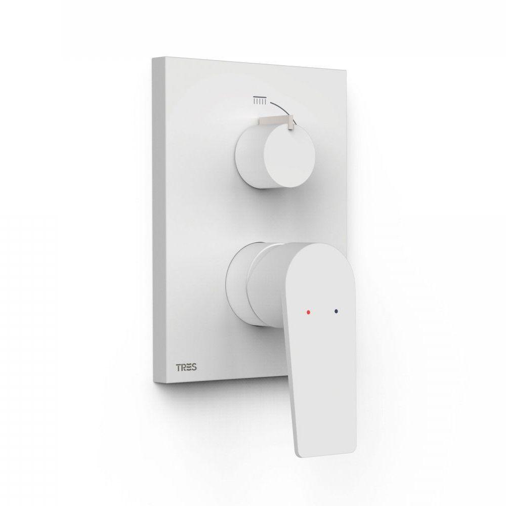 Смеситель скрытого монтажа Tres PROJECT-COLOR с однорычажным Rapid-Box Белый матовый (21128001BM)