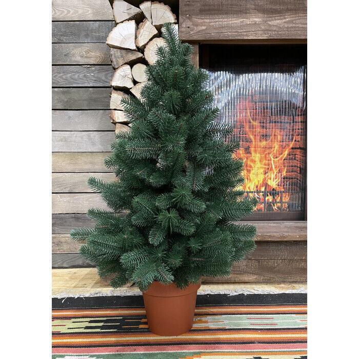 Ялинка лита Premium у горщику 90 см Зелений (100N/90/G) - фото 1