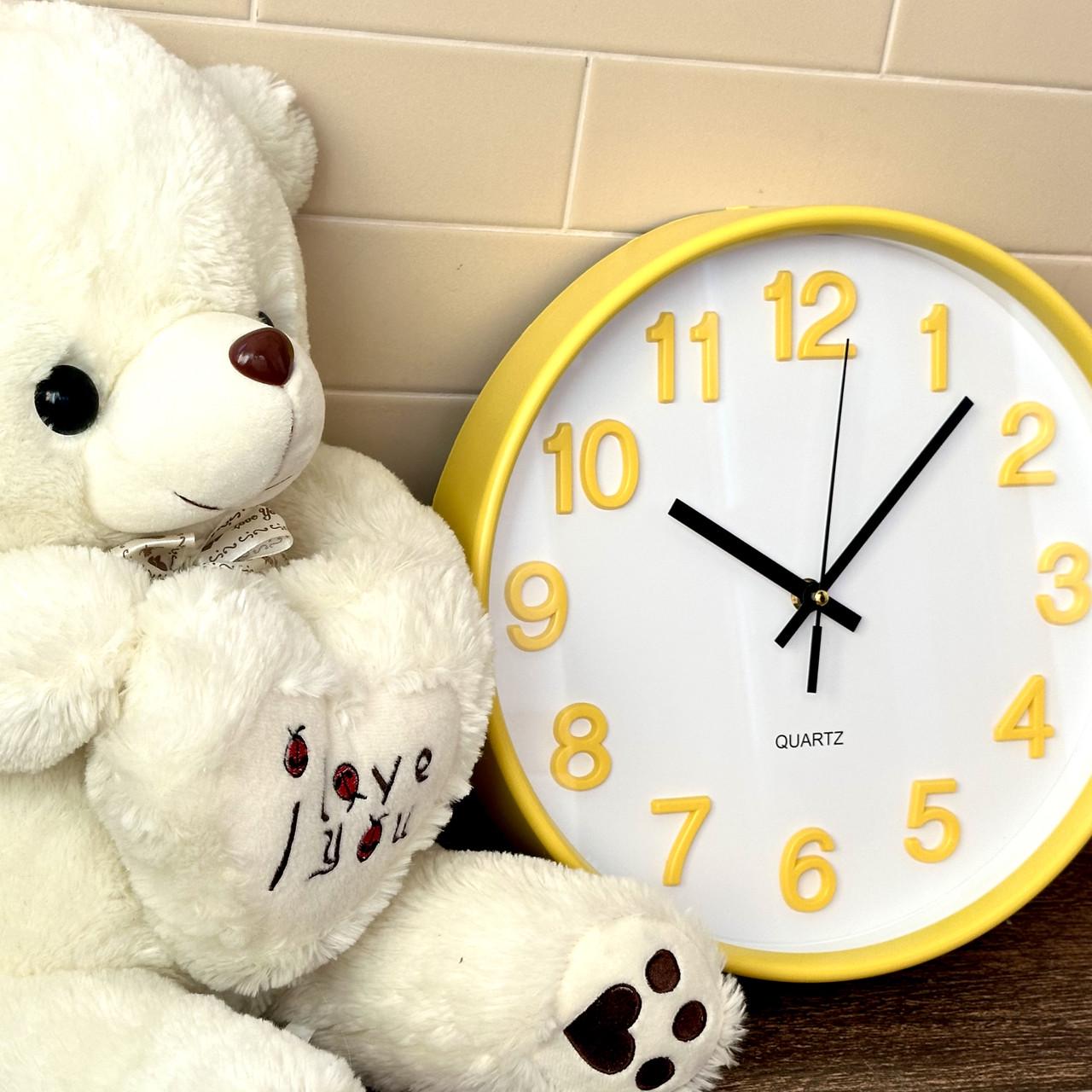 Годинник настінний безшумний Quartz OH-252-Yellow 30 см Жовтий (2764165234) - фото 4 Годинник настінний безшумний Quartz OH-252-Yellow 30 см Жовтий (2764165234) - фото 4