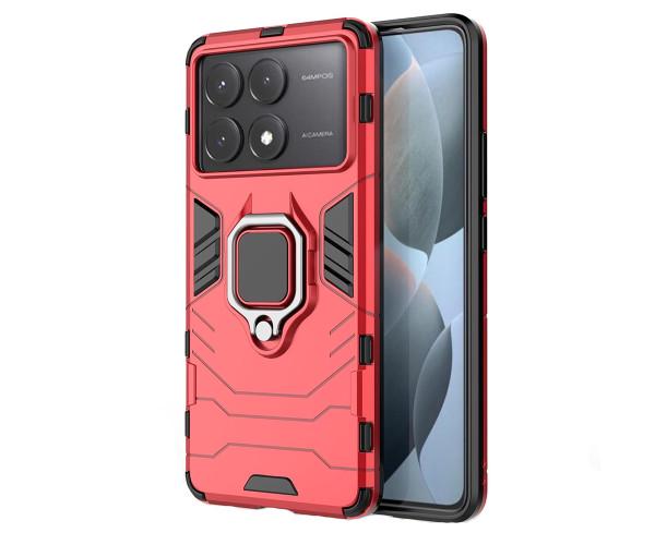 Чехол накладка Ricco Black Panther Armor для Xiaomi Poco X6 Pro / Xiaomi Redmi K70E Красный