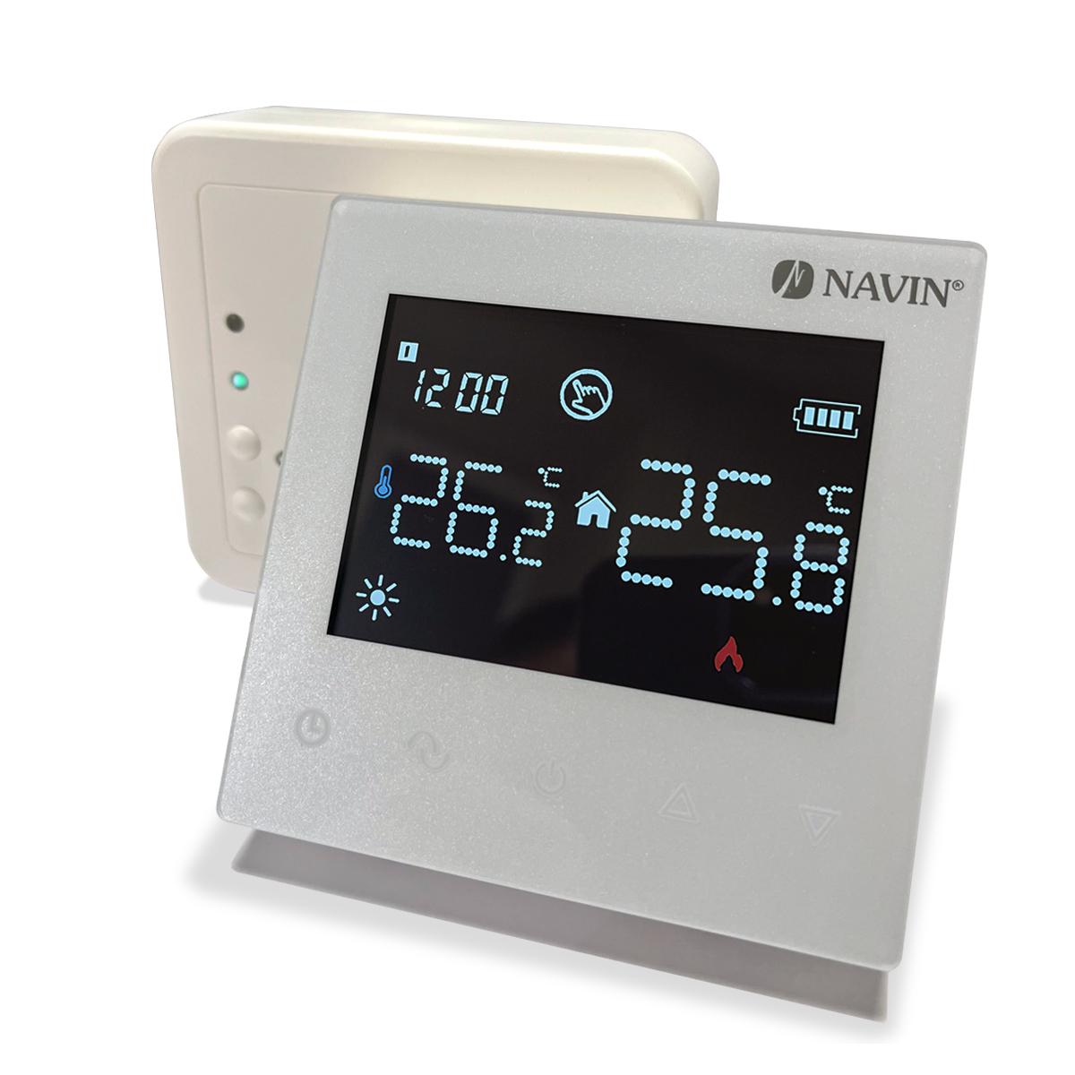 Терморегулятор для котла NAVIN TGB5RF-3A з Wi-Fi програмований Білий (E24-104174-0401) Терморегулятор для котла NAVIN TGB5RF-3A з Wi-Fi програмований Білий (E24-104174-0401)