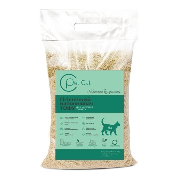 Наполнитель для туалета соевый Классический без запаха Pet Cat Tofu 6 л (23288967)