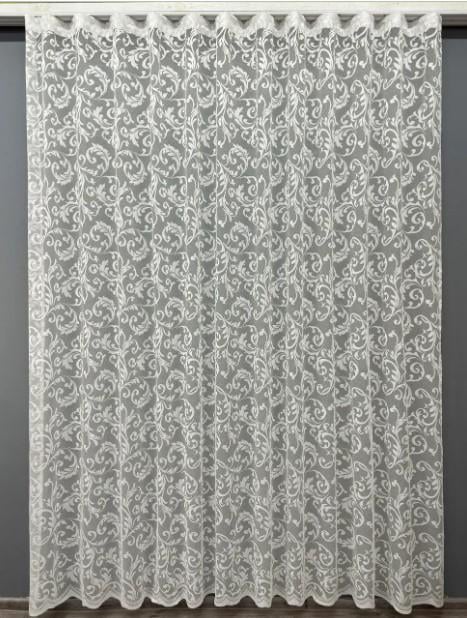 Тюль жакард в спальню/вітальню Молочний (1520т)