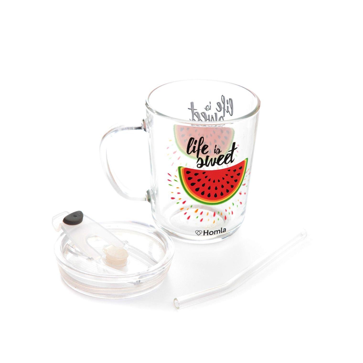 Кружка с крышкой и трубочкой Homla EMBO 400 мл (207480)
