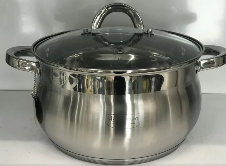 Кастрюля Edenberg 5,1 л из нержавеющей стали со стеклянной крышкой (EB-3726) - фото 4