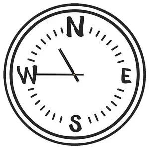 Годинник настінний круглий Presentville Компас 36 см (CHR P TFL020)