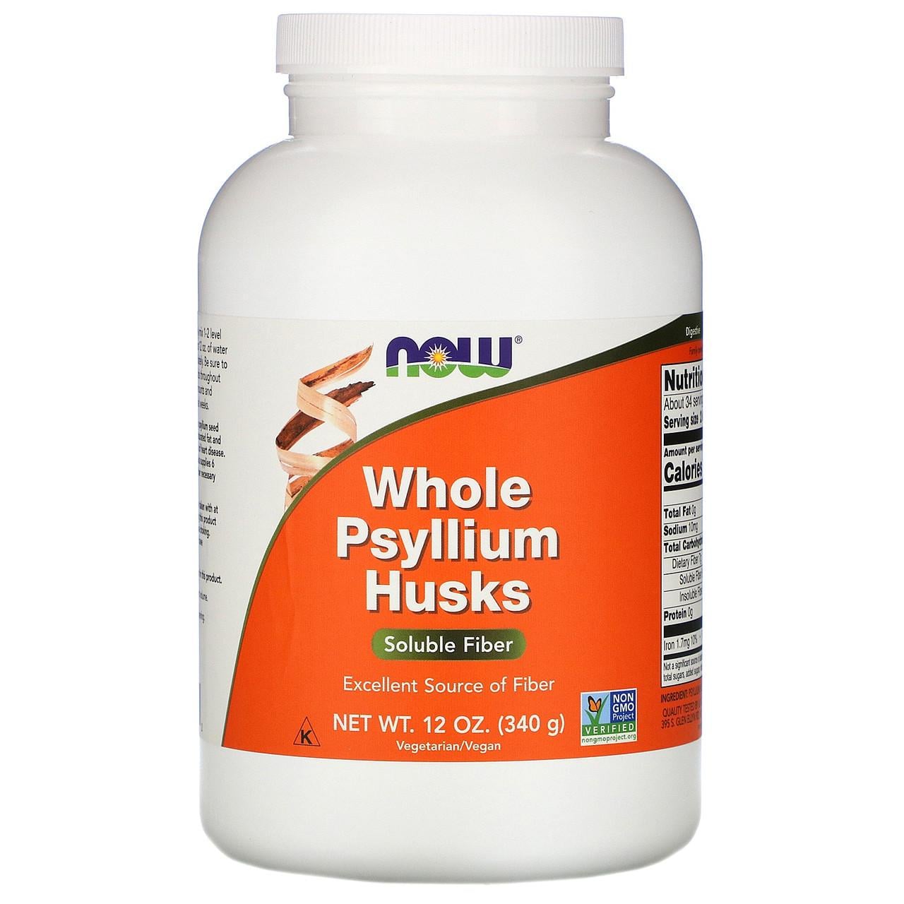 Псиллиум Now Foods Whole Husks цельная шелуха семян подорожника 340 г (1105636264)