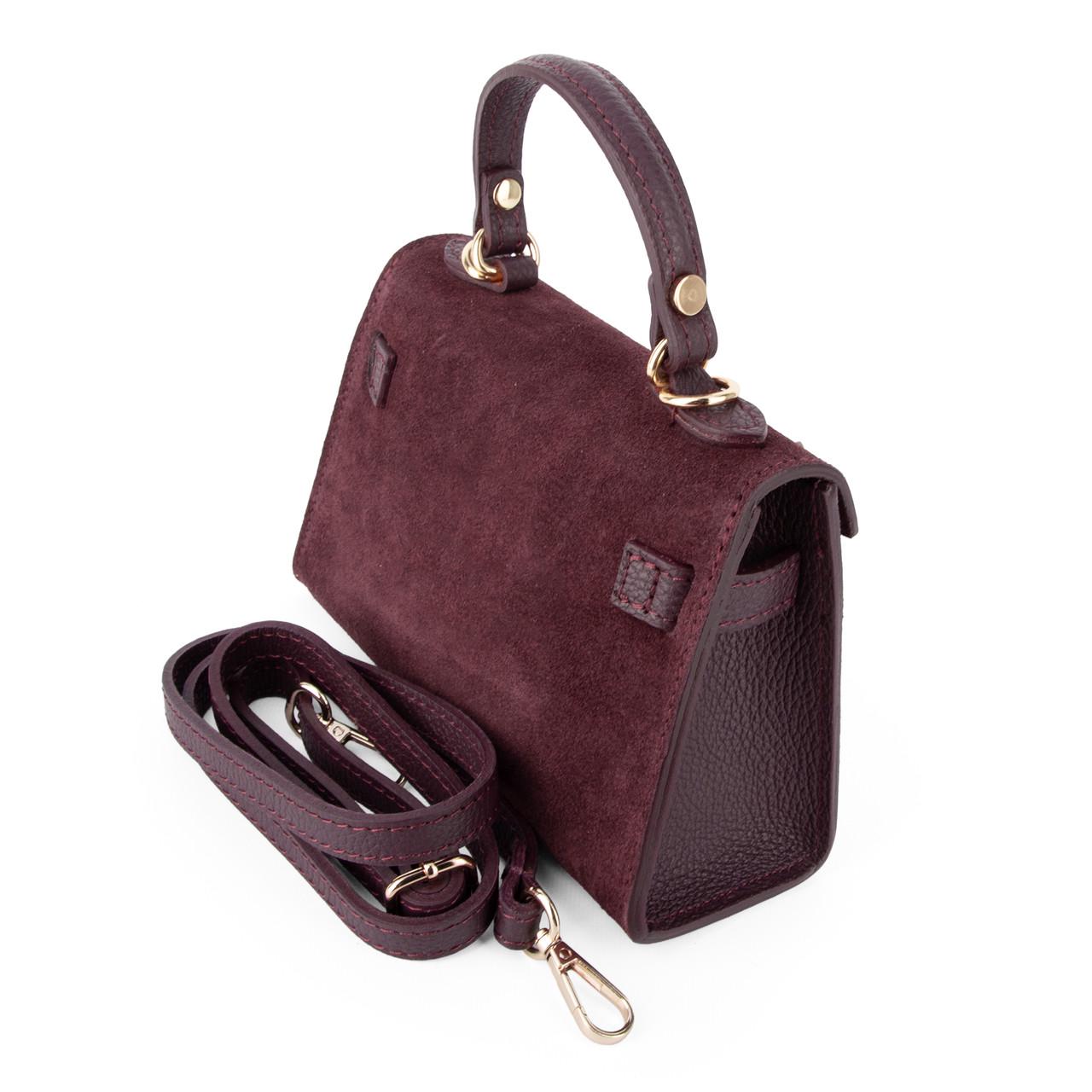 Сумка жіноча замшева Virginia Conti 04011 Бордовий (2765000326) - фото 4 Сумка жіноча замшева Virginia Conti 04011 Бордовий (2765000326) - фото 4