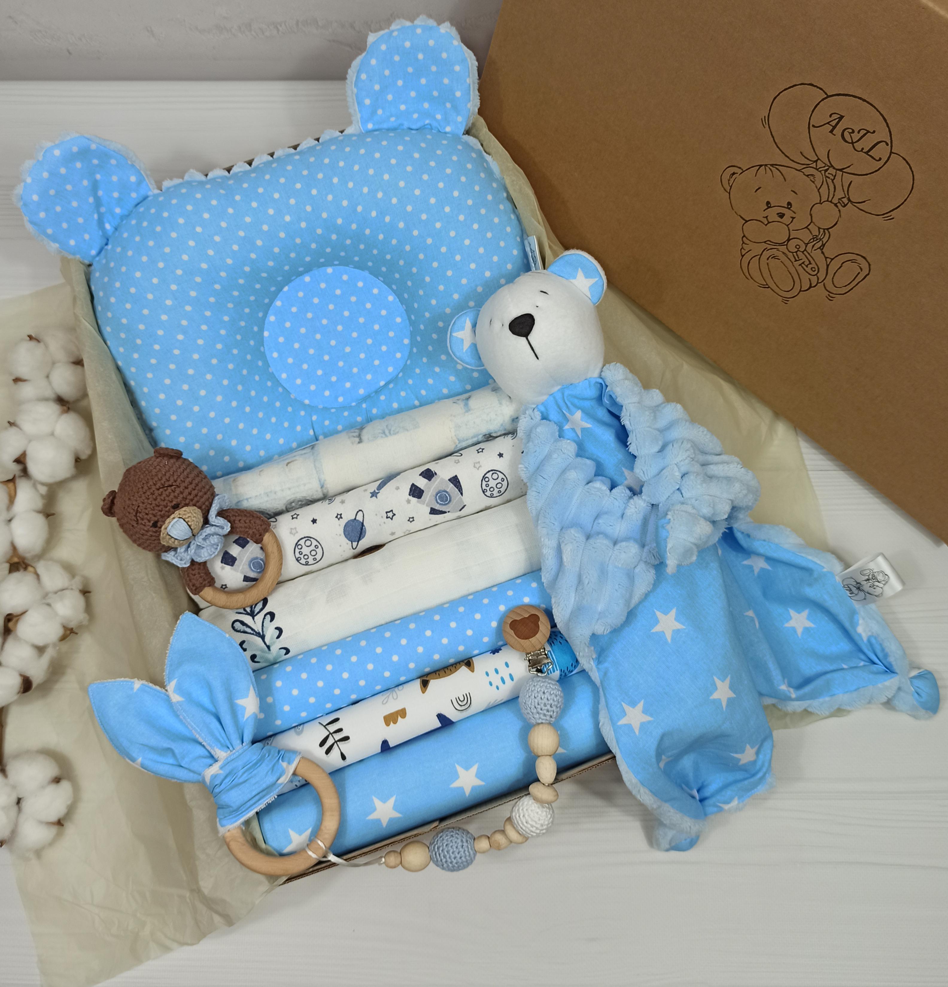 Подарочный набор a.l.babybox Горох 11 шт. Бело-голубой (NA 18170601)