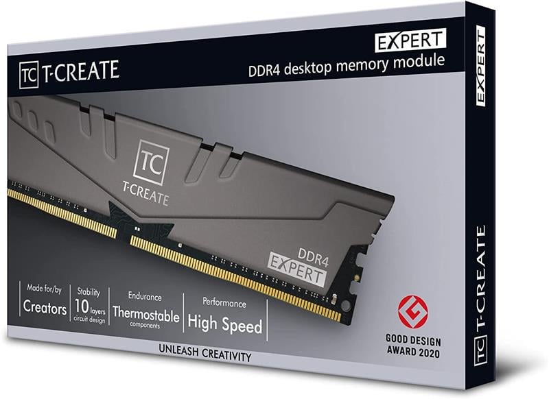 Оперативна пам'ять Team T-Create Expert DIMM 16 Гб DDR4 3200 МГц CL16 Сірий (TTCED416G3200HC16FDC01) - фото 4