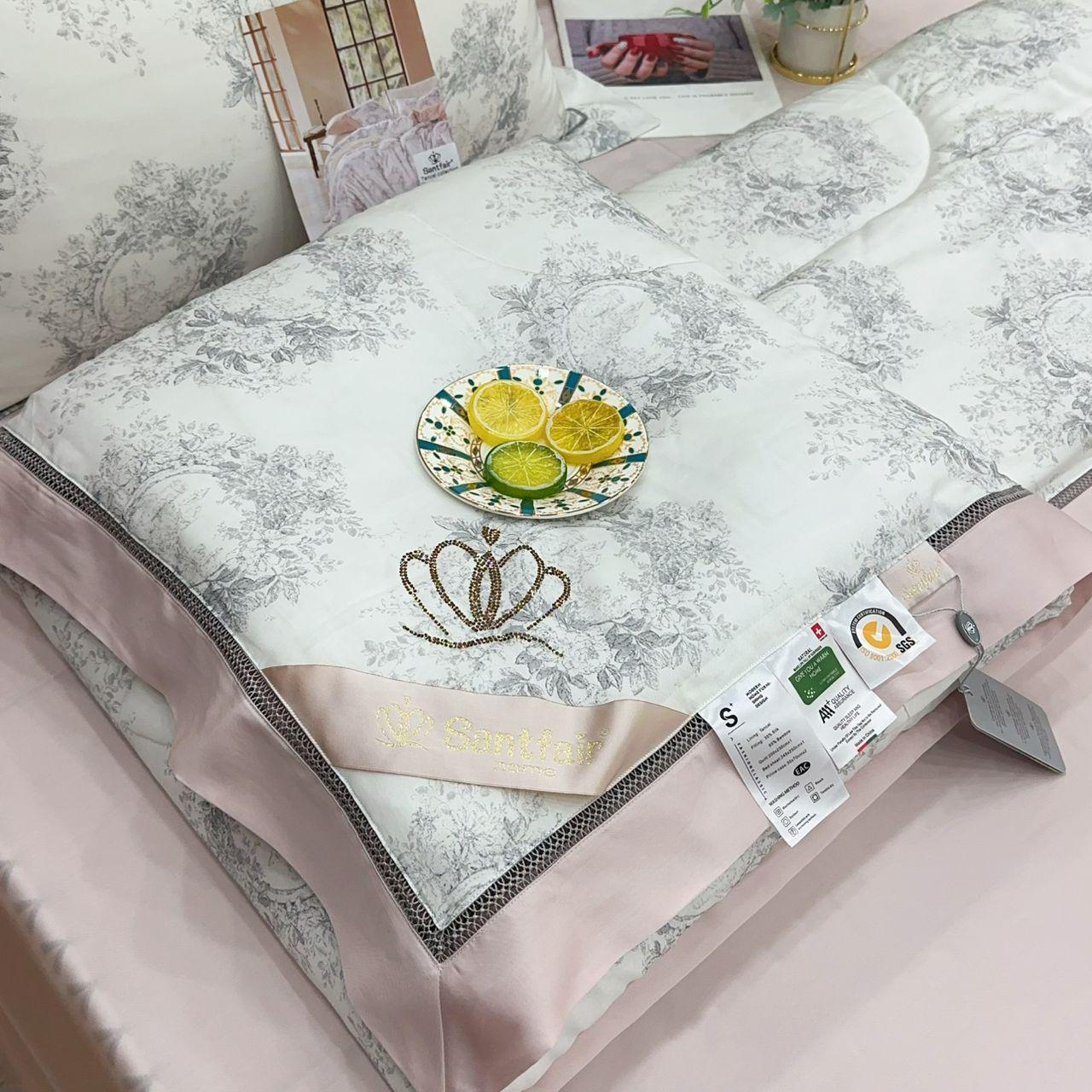 Комплект постельного белья с одеялом тенсел евро (70118)