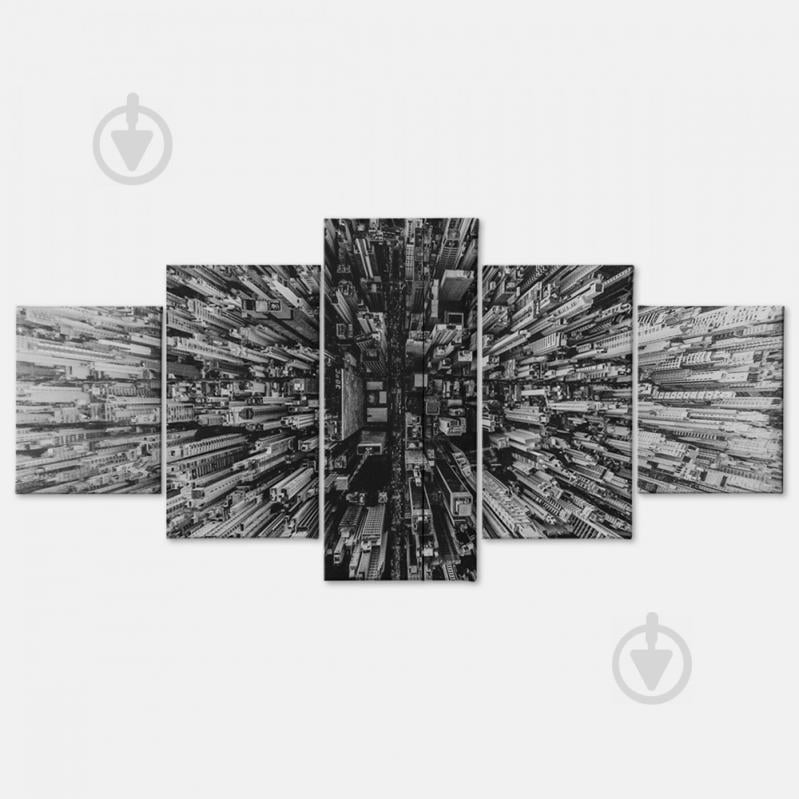 Модульна картина із п'яти частин Malevich Store 162x80 см Мегаполіс (MK53601)