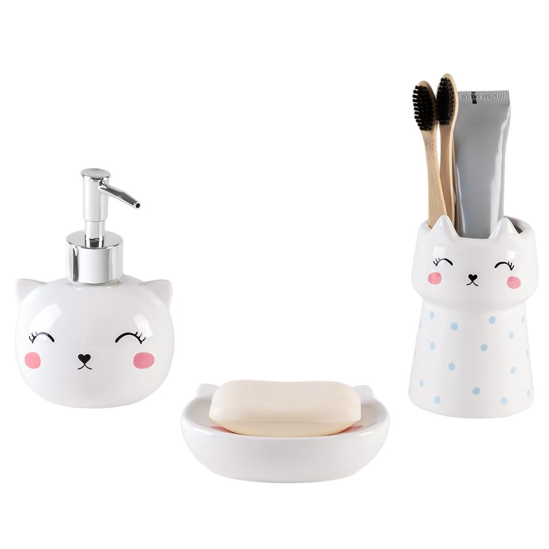 Набір аксесуарів для ванної MVM №22 СuteСat MVM-MH-22 WHITE З малюнком (212100)