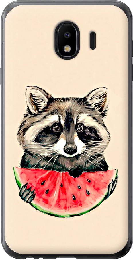 Чехол на Samsung Galaxy J4 2018 Енотик с арбузом (4605u-1487-42517) Чехол на Samsung Galaxy J4 2018 Енотик с арбузом (4605u-1487-42517)