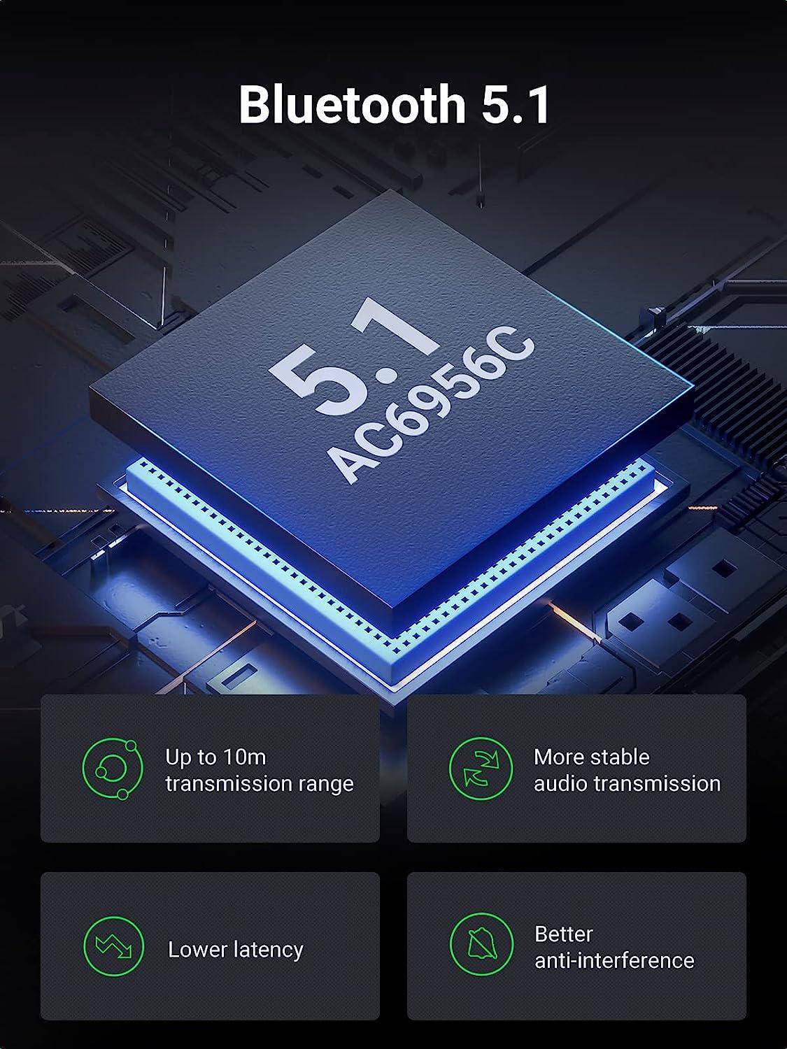 Адаптер UGREEN Bluetooth 5.1 приймач-передавач USB-3,5 мм minijack з мікрофоном AUX стерео Чорний (60300) - фото 11 Адаптер UGREEN Bluetooth 5.1 приймач-передавач USB-3,5 мм minijack з мікрофоном AUX стерео Чорний (60300) - фото 11