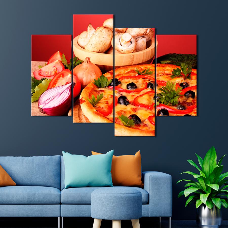 Настенний декор Пицца без мяса с сыром и сладким перцем 129x90 см (A484-4)