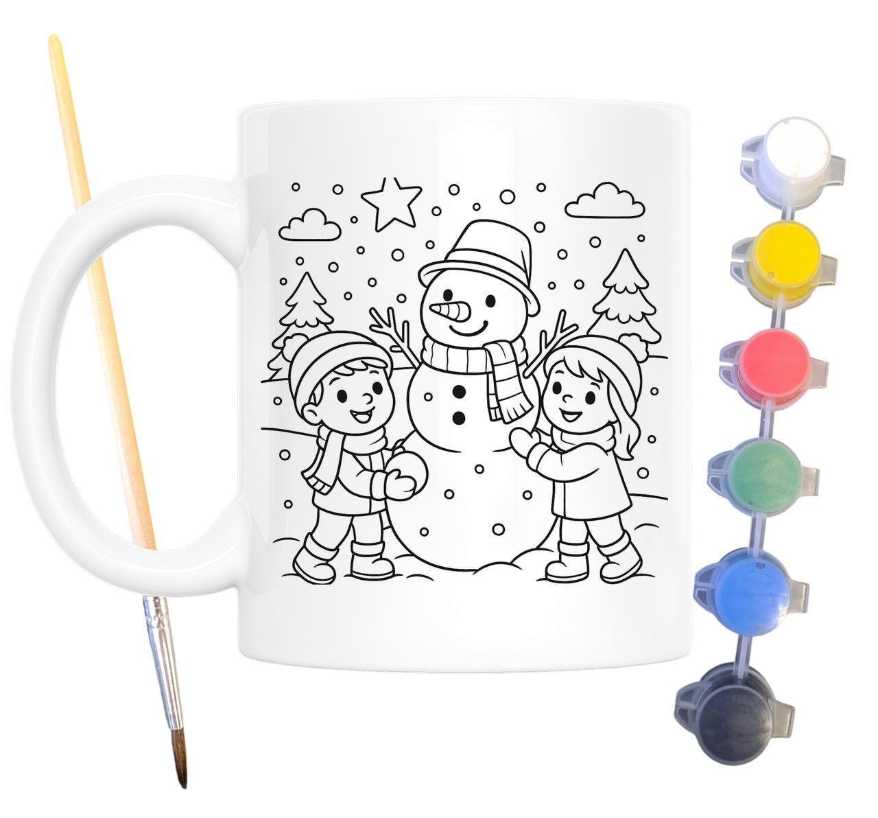 Набор для творчества кружка раскраска Снеговик 330 мл Белый (КР0140) Набор для творчества кружка раскраска Снеговик 330 мл Белый (КР0140)