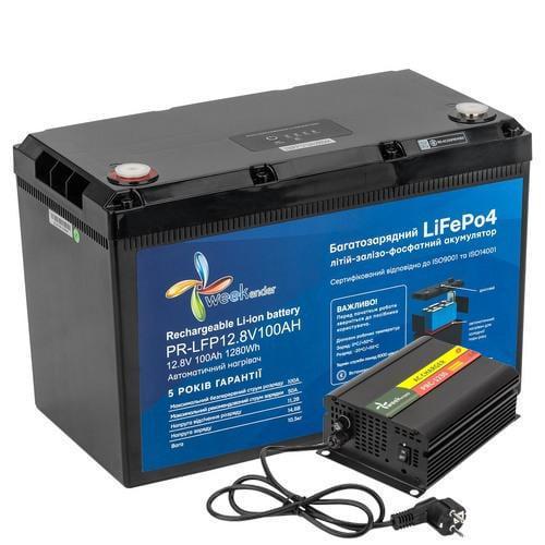 Тяговый аккумулятор Weekender PR 12V 100A/h LiFepo4 дисплей/Bluetooth/автоподогрев/З/У-30А