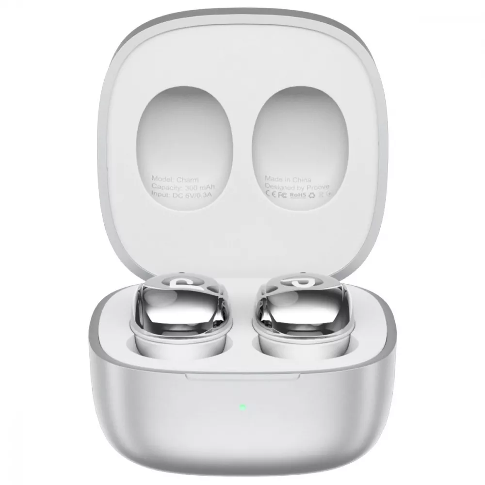 Наушники беспроводные Proove Charm TWS APP Bluetooth 5.4 кейс 300 мАч Silver (TWCH0001AP06)