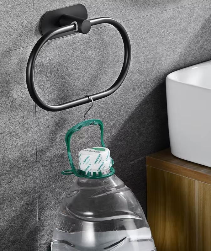 Тримач-кільце для рушників самоклеючий з нержавіючої сталі Чорний (2498595971) - фото 7 Тримач-кільце для рушників самоклеючий з нержавіючої сталі Чорний (2498595971) - фото 7