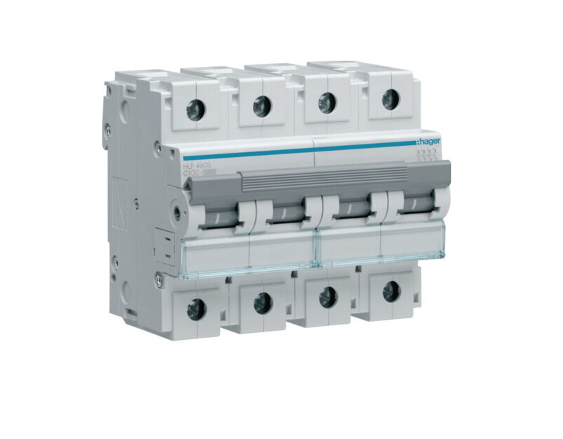 Автоматический выключатель Hager 4P 10 kA C-100A 6М (HLF490S)