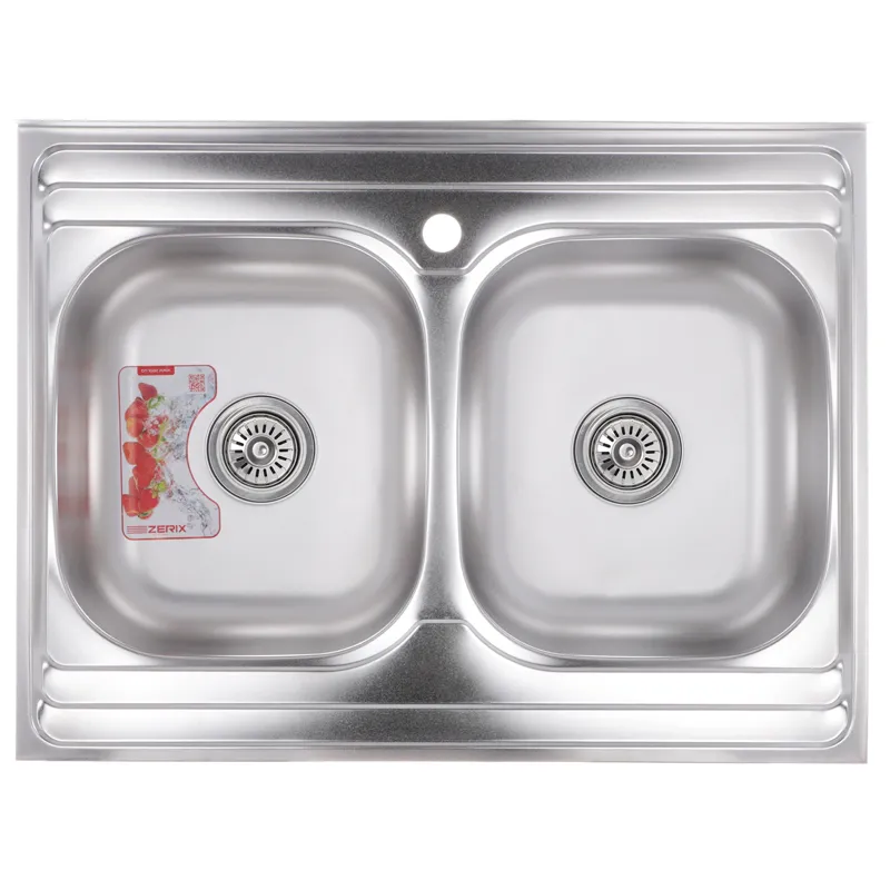 Мойка для кухни накладна Zerix Z8060B-08-180E Satin (ZX1620) Мойка для кухни накладна Zerix Z8060B-08-180E Satin (ZX1620)