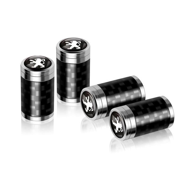 Набір захисних ковпачків на ніпель SUNROZ Caps для Пежо Carbon Style Silver Peugeot 4 шт. (A-67525)