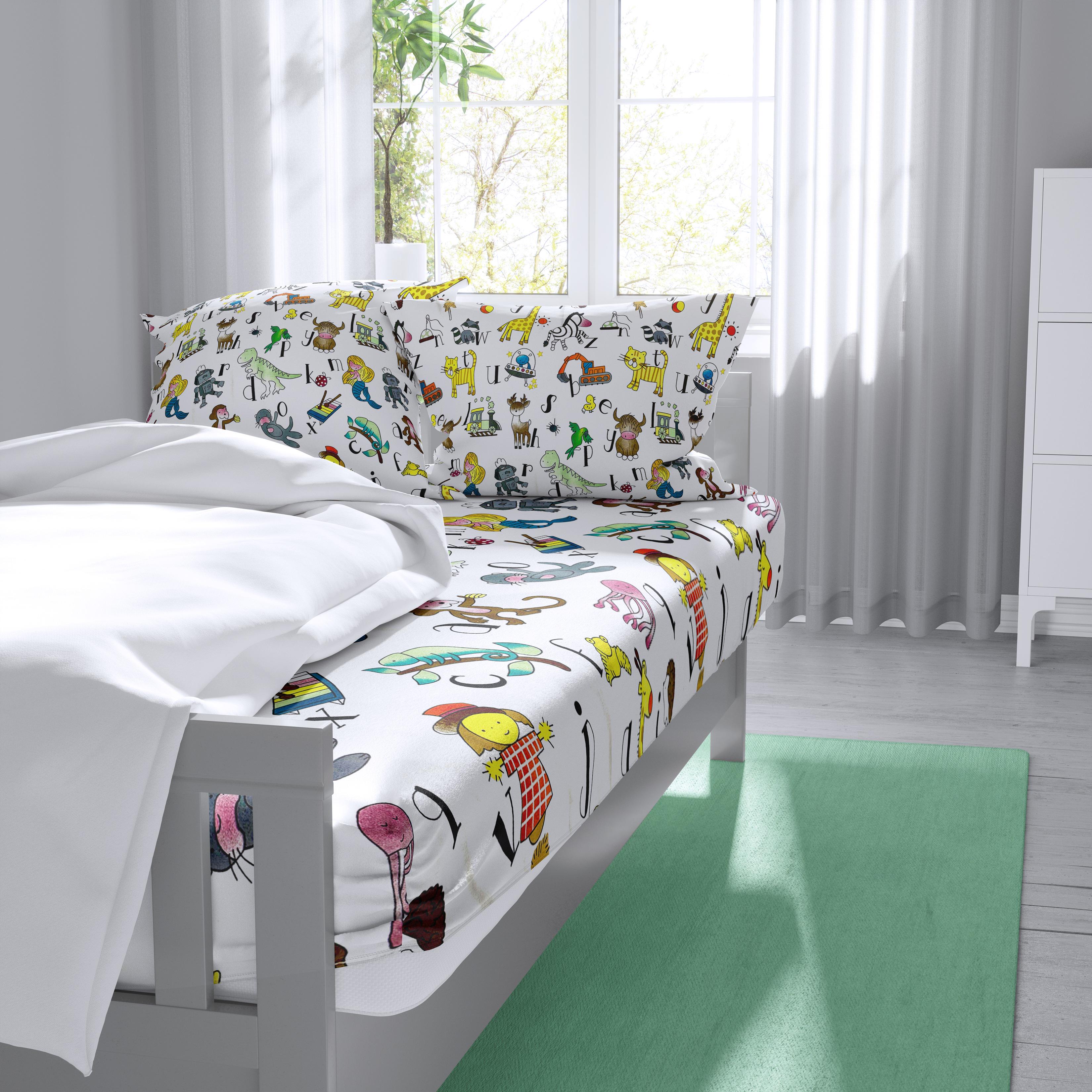 Простынь на резинке Alphabet 140х200 см и две наволочки 50х70 см бязь (G-0803ABC/pz140) Простынь на резинке Alphabet 140х200 см и две наволочки 50х70 см бязь (G-0803ABC/pz140)