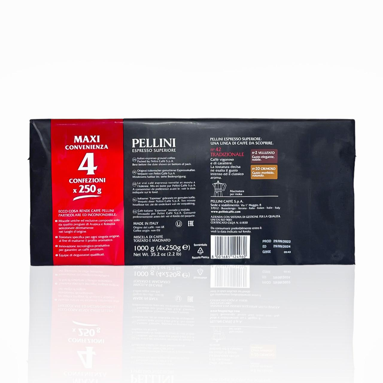 Кофе молотый Pellini espresso superiore tradicionale №42 4x250 г (1983433741) - фото 2 Кофе молотый Pellini espresso superiore tradicionale №42 4x250 г (1983433741) - фото 2