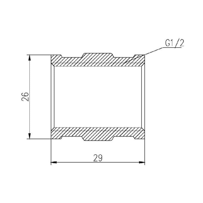 Муфта SD Forte ВВ 1/2" Хром (SF356H15/FRRS00002565) - фото 2 Муфта SD Forte ВВ 1/2" Хром (SF356H15/FRRS00002565) - фото 2